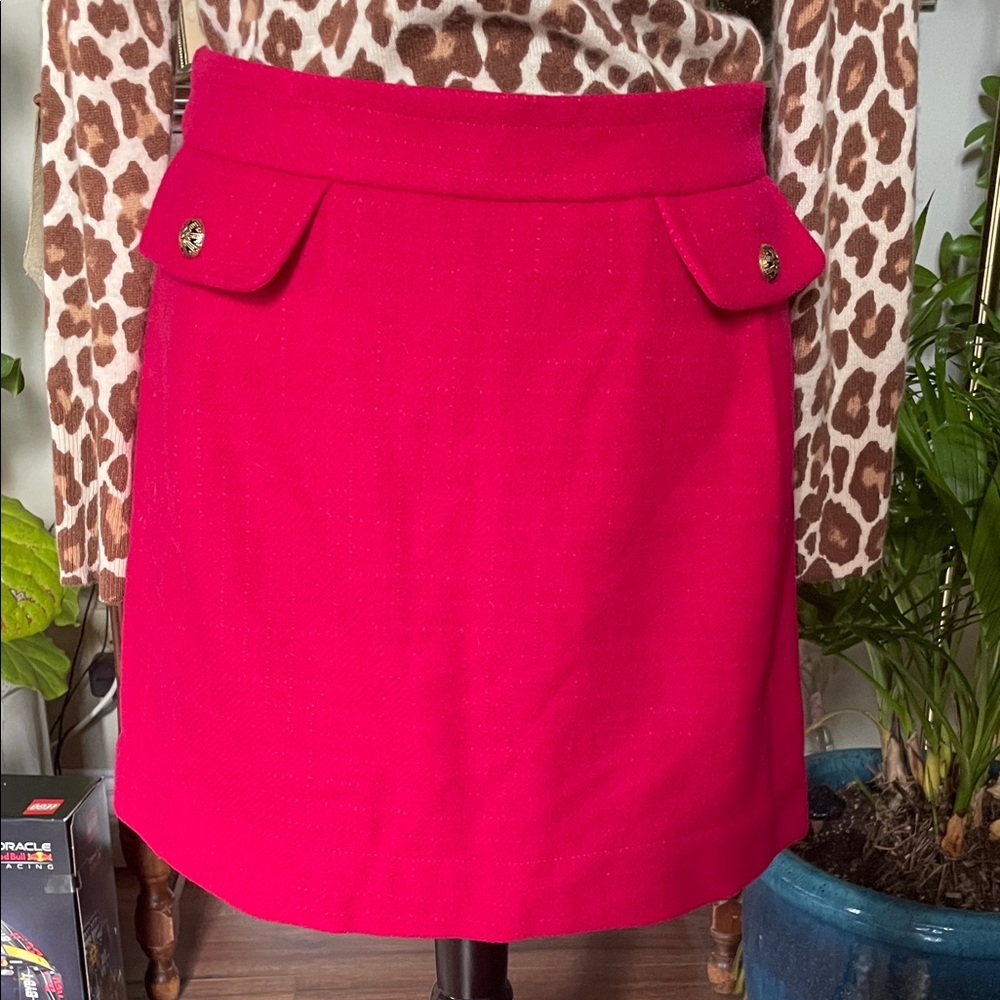 Juicy Couture Vibrant Pink Mini Skirt Wool Blend